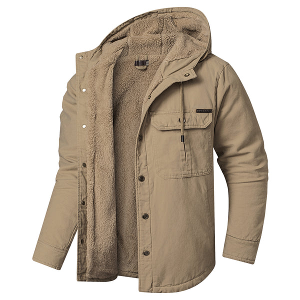 Men‘s Warm Polar fleece Pocket Casual Hoodie Jacket Outwear